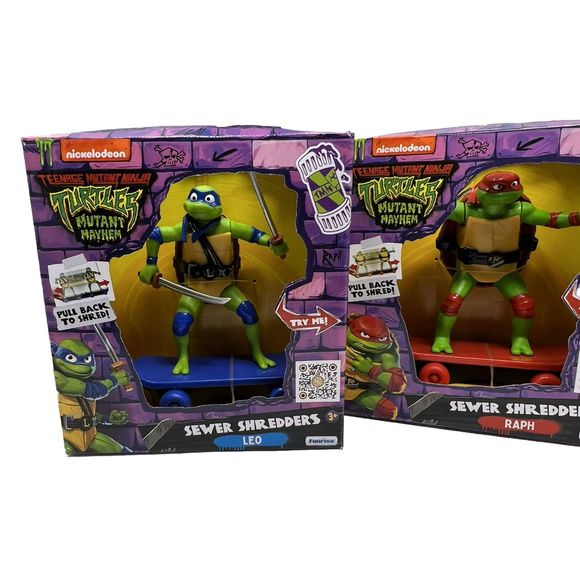 Teenage Mutant Ninja Turtles TMNT Sewer Shredders 5" Set of 4 Skateboard New - Picture 5 of 10